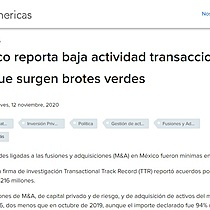 Mxico reporta baja actividad transaccional, aunque surgen brotes verdes